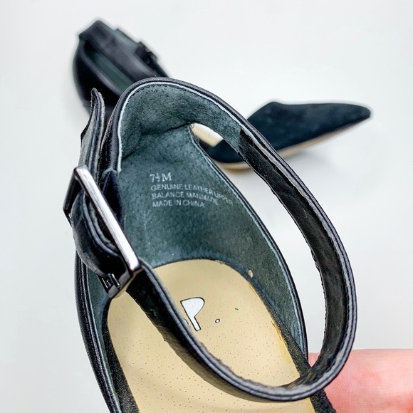 BP. Heels Women 7.5M Black Suede Pointed Toe Leath - Picture 8 of 8